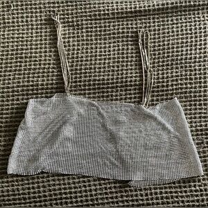 Silver rhinestone crop top